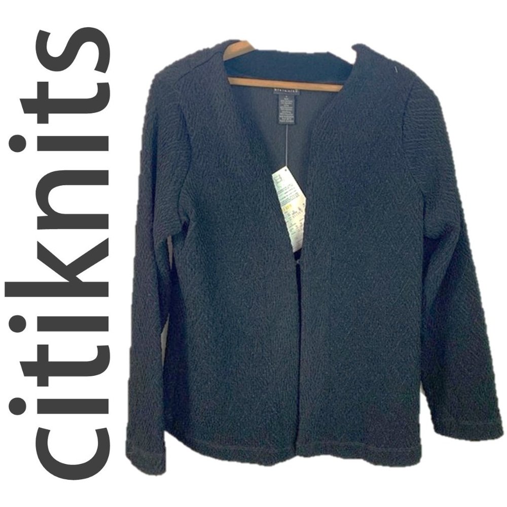 🌸 QVC CITIKNITS TEXTURED BLACK BLAZER JACKET